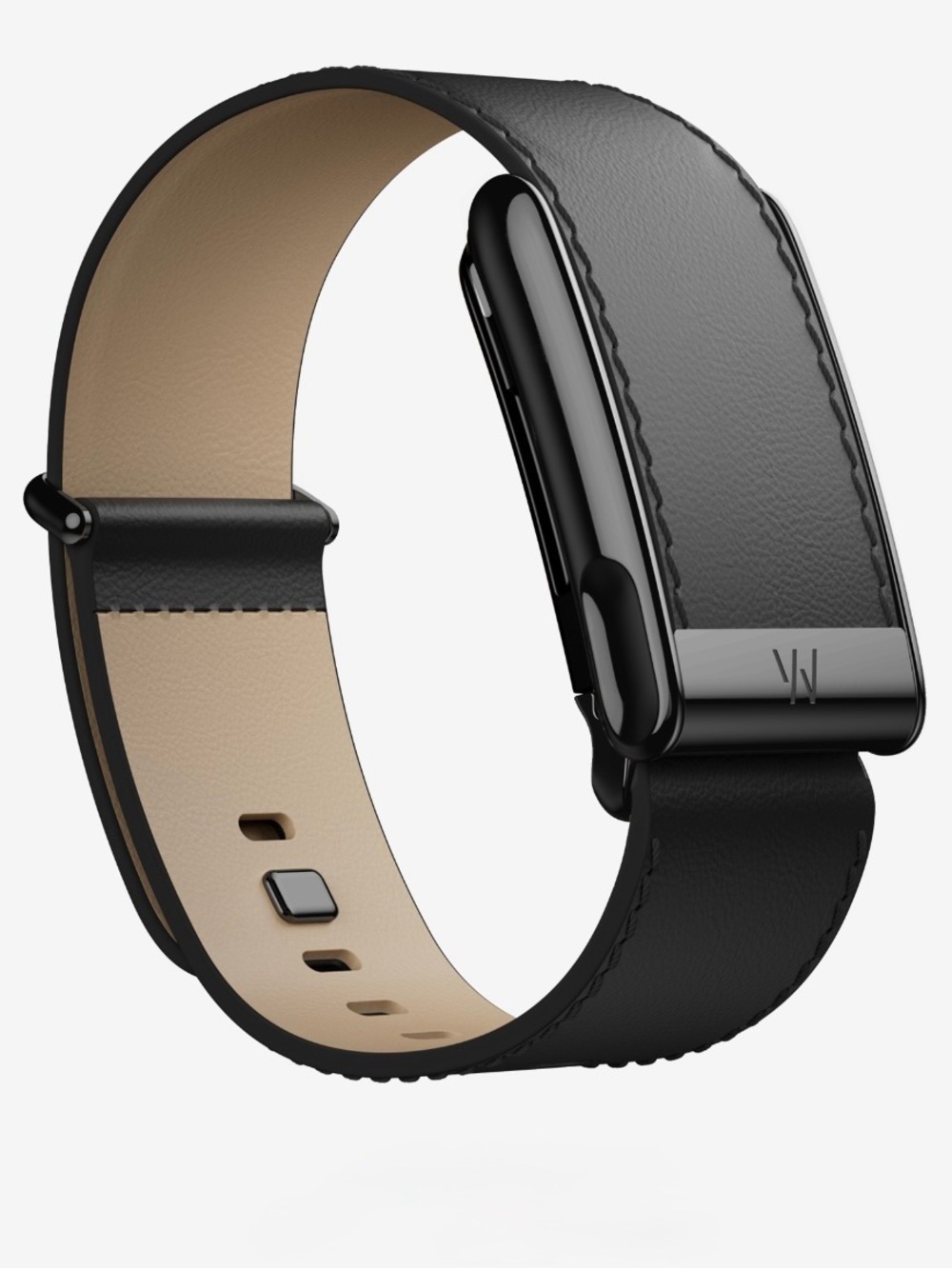 NEW WHOOP MG LeatherLuxe Straight Band - Black/Cream (Size S/M) - Only Wristband